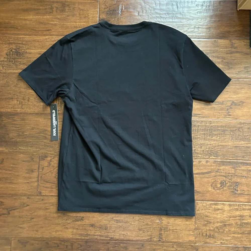 Karl Lagerfeld Paris mens black short sleeve tshirt shirt size L large NEW NWT - Picture 4 of 4